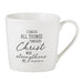 14oz Porcelain I Can Do All Things Cafe Mug - 2 Pieces Per Package