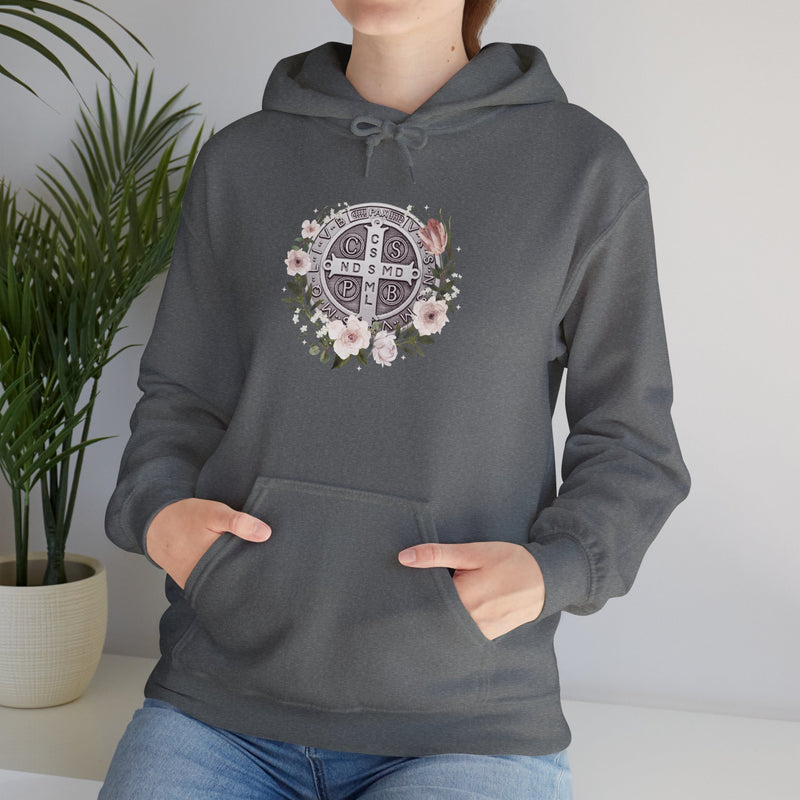 Benedictine Floral Hooded Sweatshirt – Cozy and Stylish