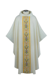 15613 Classic Crown Floral Design Woven Tapestry Chasuble or Dalmatics