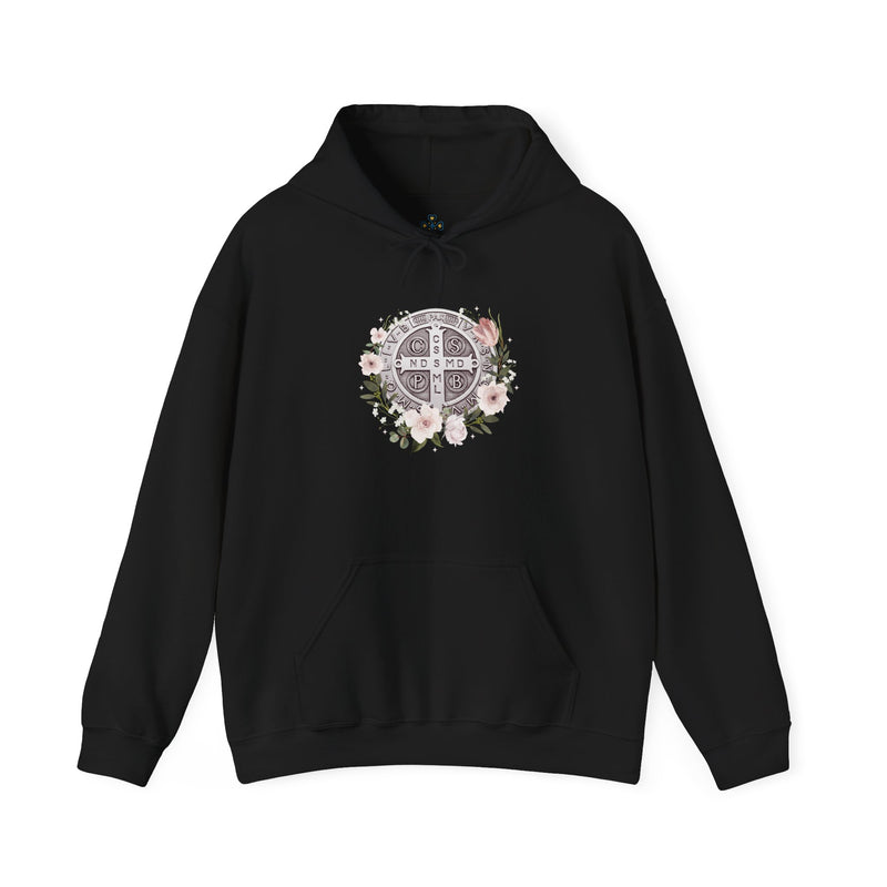 Benedictine Floral Hooded Sweatshirt – Cozy and Stylish