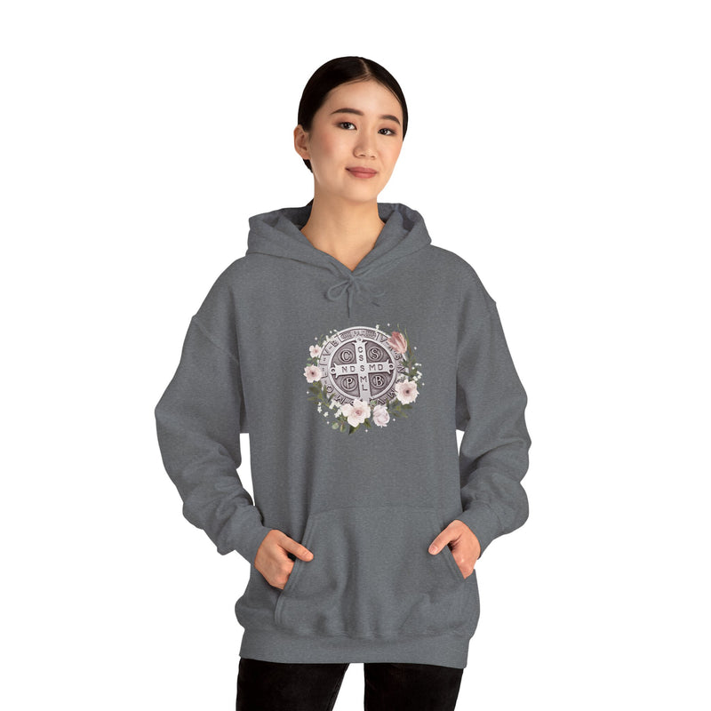 Benedictine Floral Hooded Sweatshirt – Cozy and Stylish