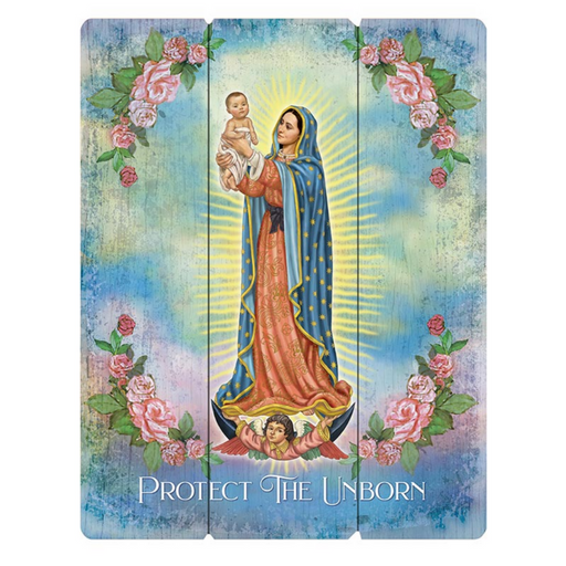 15" H Our Lady Of Guadalupe Wood Pallet Sign