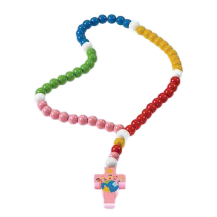 15mm Lead Free Children of the World Pink Baby Rosary
