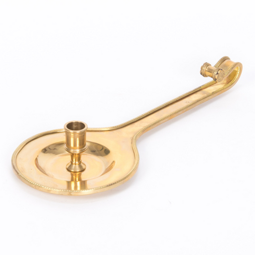 16 12 Brass, Gold Plated Bishop Bugia Candle Holder