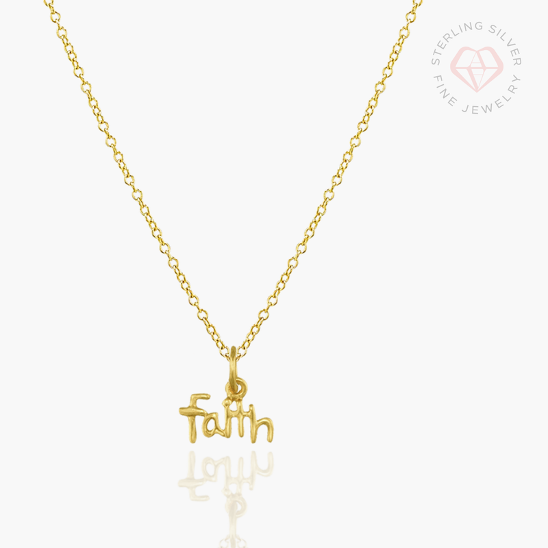 Beautiful Faith Necklace- Gold Vermeil & Sterling Silver