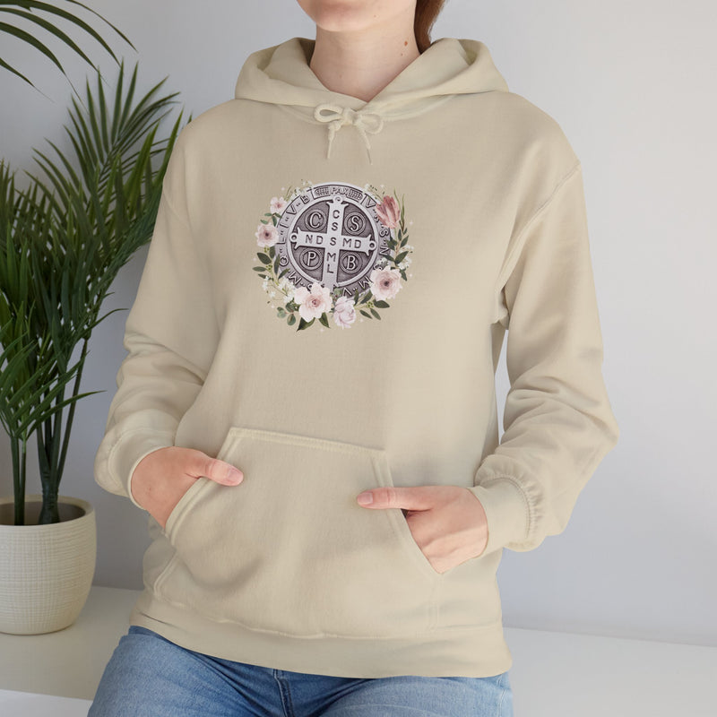 Benedictine Floral Hooded Sweatshirt – Cozy and Stylish