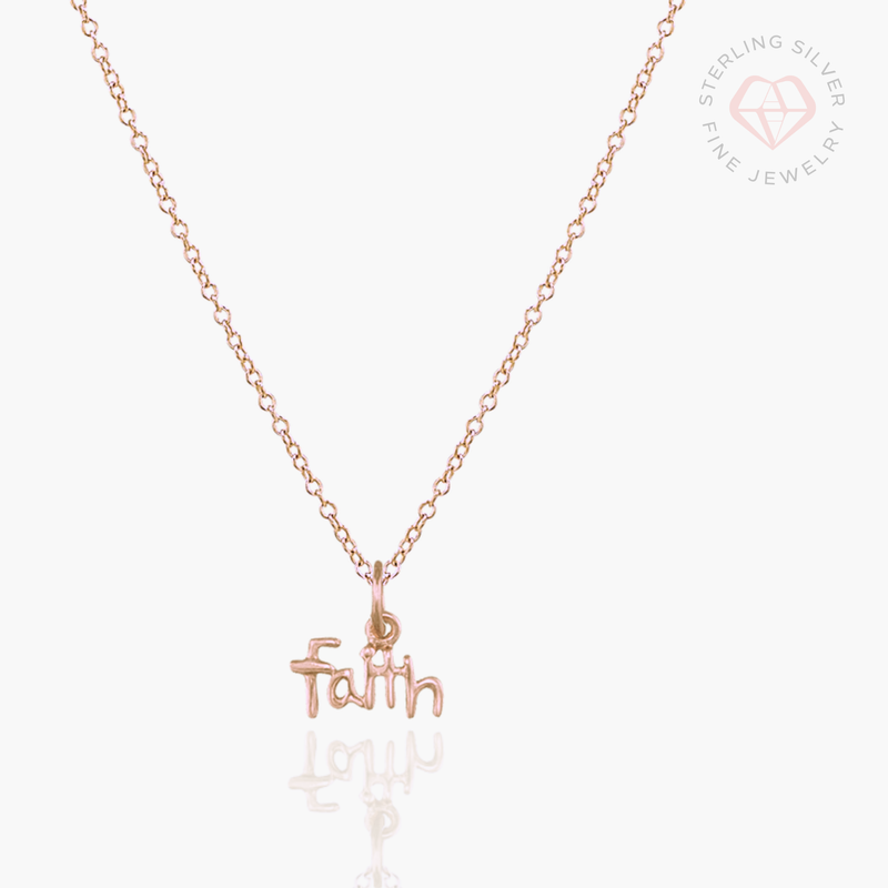 Beautiful Faith Necklace- Gold Vermeil & Sterling Silver