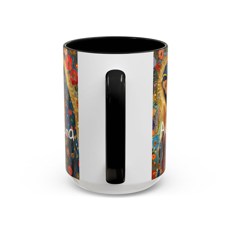 Our Lady Accent Coffee Mug – Ave Maria Gratia Plena Prayer Design (11/15oz)