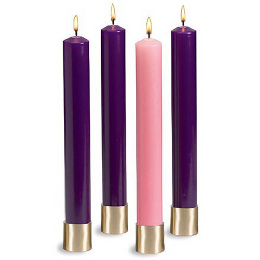 16" H Purple/Pink Polar Advent Candle Set
