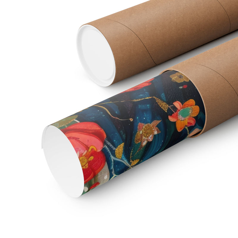 Matte Vertical Posters - Floral Mary Illustration for Spiritual Decor