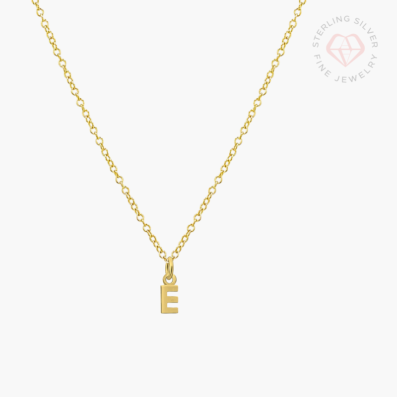Mini Initial Necklace- Gold Vermeil & Sterling Silver