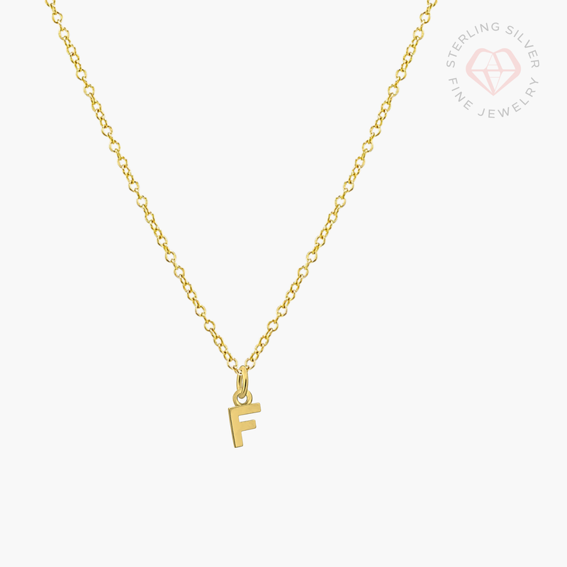 Mini Initial Necklace- Gold Vermeil & Sterling Silver