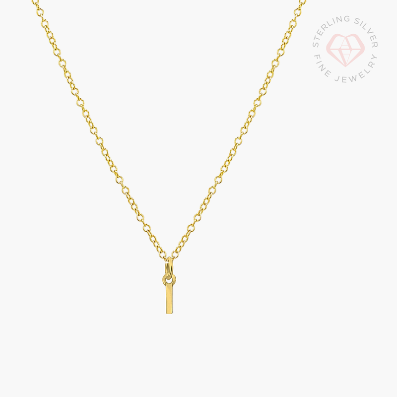 Mini Initial Necklace- Gold Vermeil & Sterling Silver