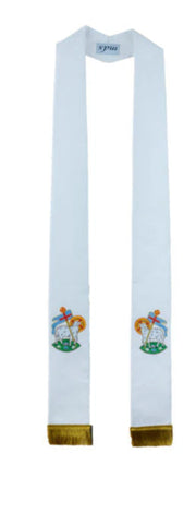 18143 Embroidered Lamb of God Art Silk Stole