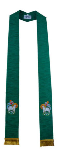 18143 Embroidered Lamb of God Art Silk Stole