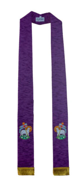 18143 Embroidered Lamb of God Art Silk Stole