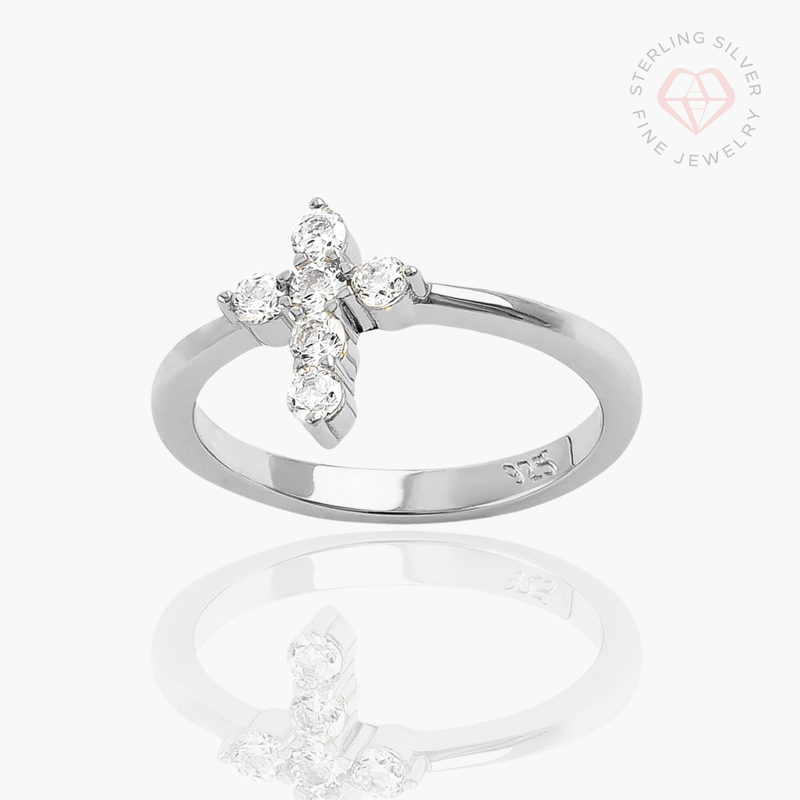 Calvary Cross Ring- Gold Vermeil & Sterling Silver