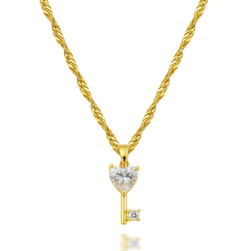 Key to the Kingdom Necklace (Matt. 16:19) in Gold and Silver