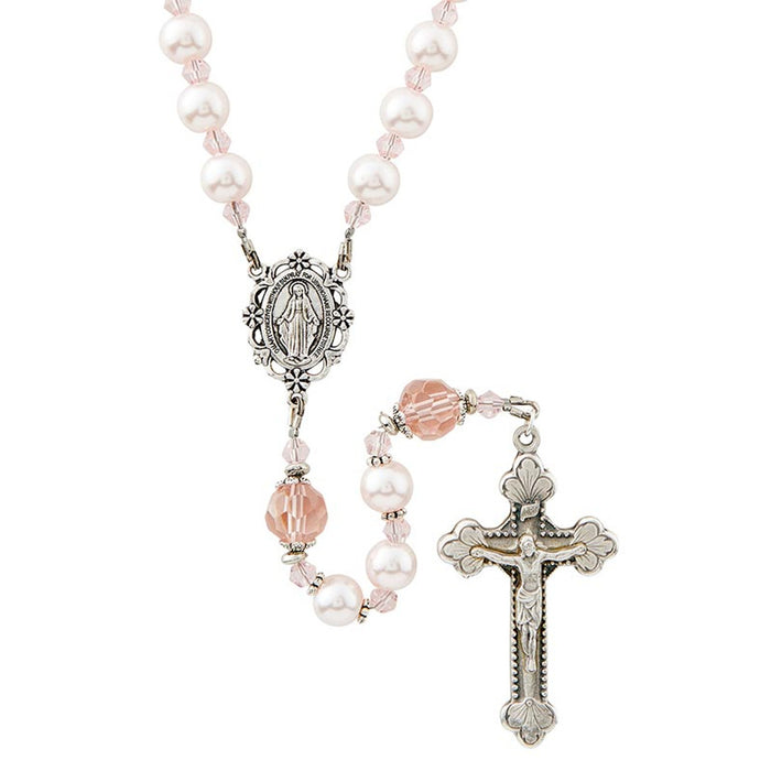 19" Come Follow Me Collection Blush Rosary