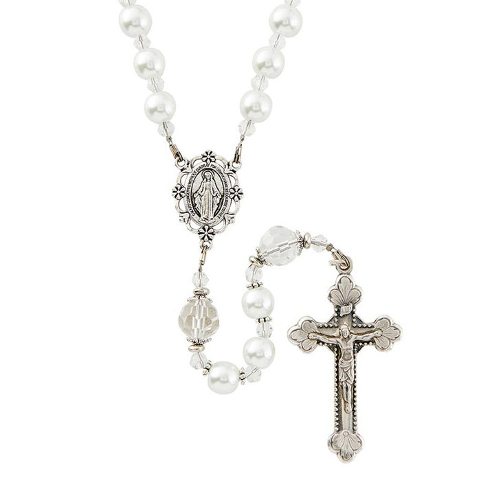 19" Come Follow Me Collection Pearl Rosary