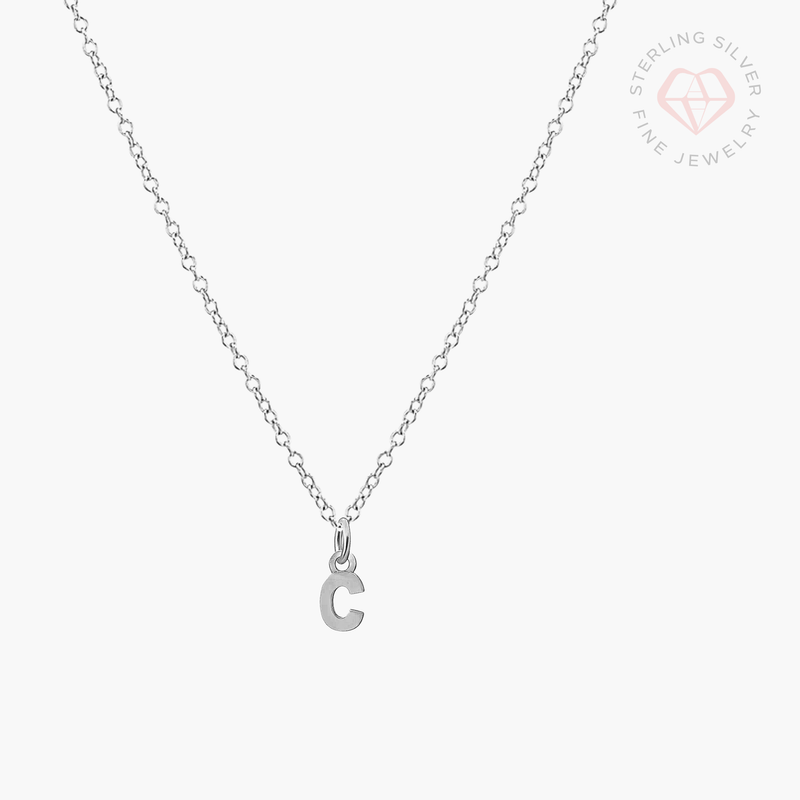 Mini Initial Necklace- Gold Vermeil & Sterling Silver
