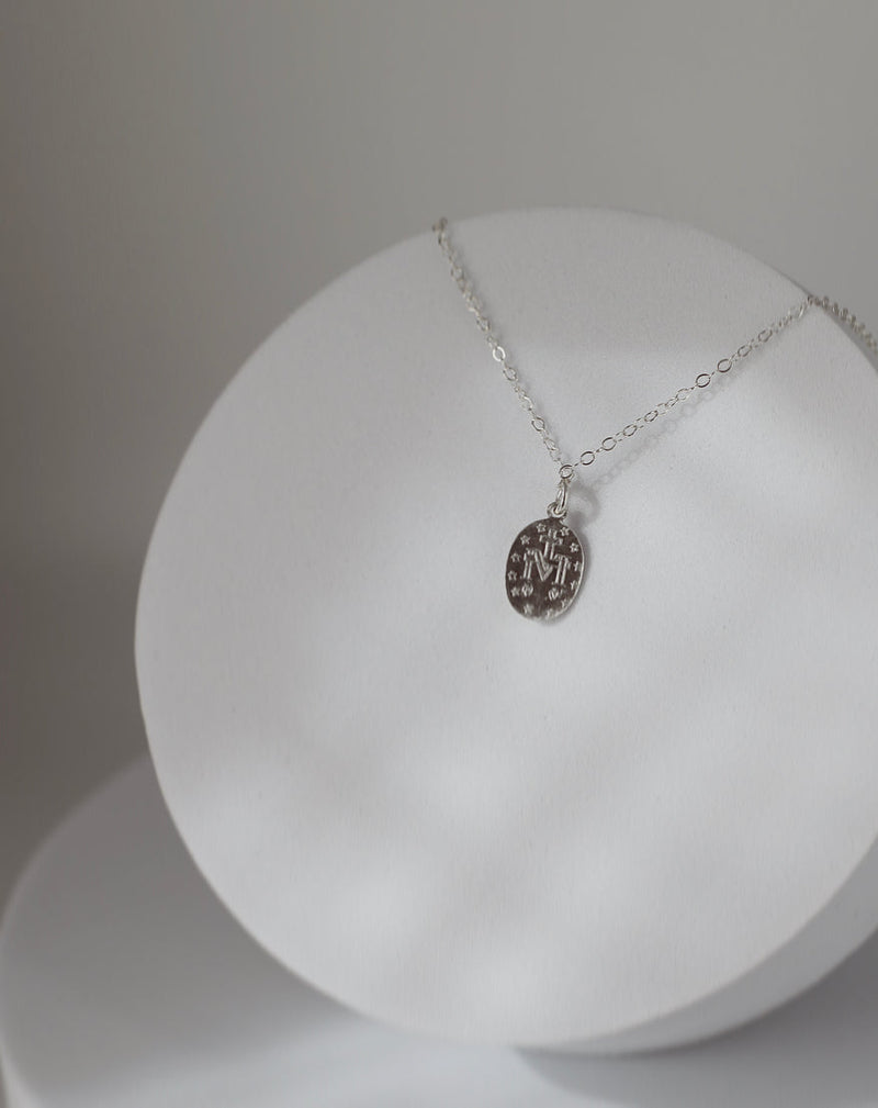 Dainty Miraculous Medal Necklace in Silver