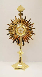 European Crown of Thorns Monstrance and Glass Enclosed Luna with Gems