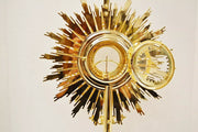 European Crown of Thorns Monstrance and Glass Enclosed Luna with Gems
