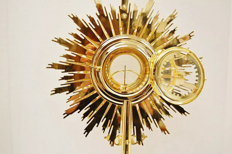 European Crown of Thorns Monstrance and Glass Enclosed Luna with Gems