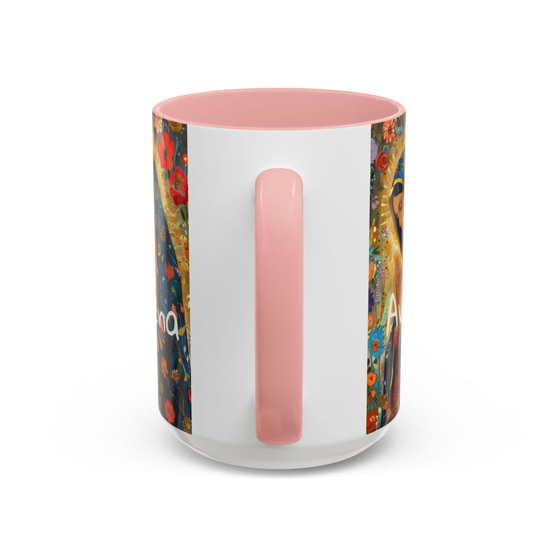 Our Lady Accent Coffee Mug – Ave Maria Gratia Plena Prayer Design (11/15oz)