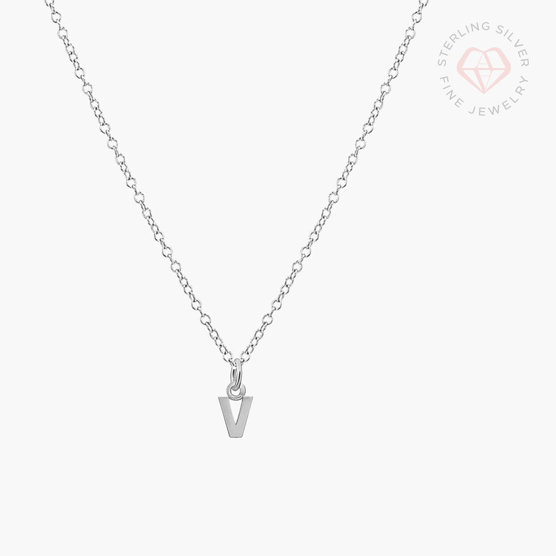 Mini Initial Necklace- Gold Vermeil & Sterling Silver