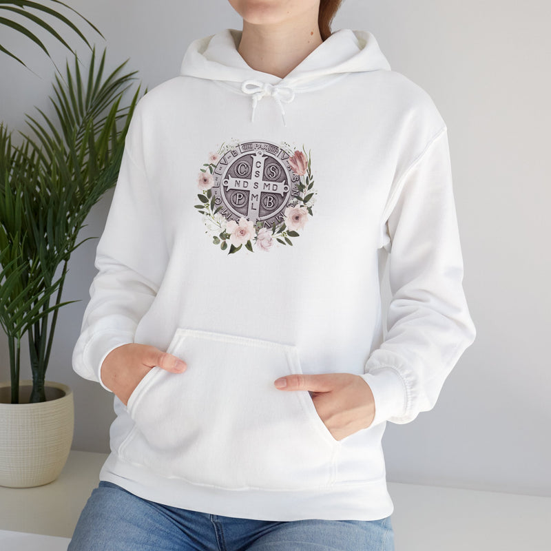 Benedictine Floral Hooded Sweatshirt – Cozy and Stylish