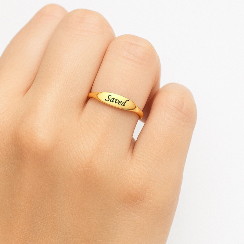 Saved Signet Ring in Gold, Silver & Rose Gold (Made to Order Ships in 2-3 weeks)