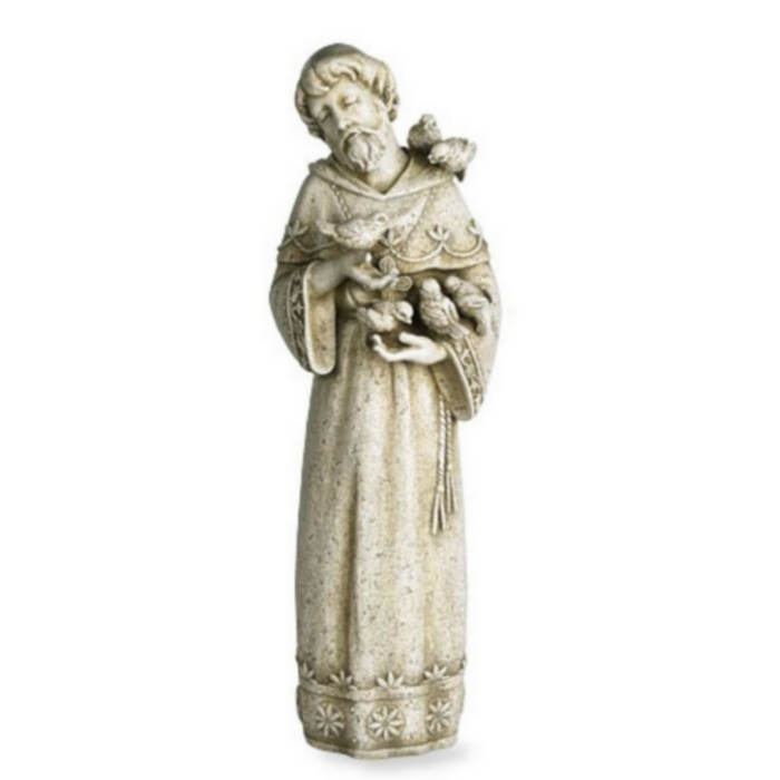 23" St. Francis with Birds Garden Statue