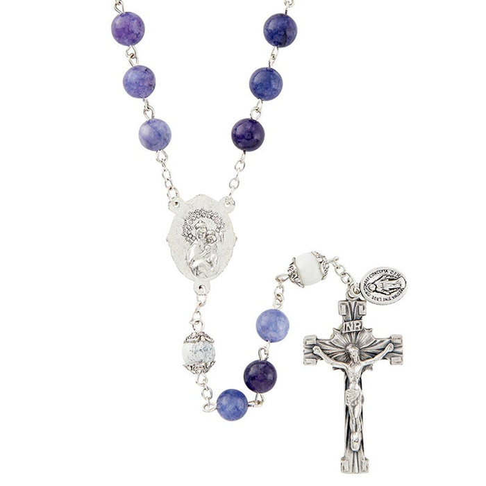 23" Sacred Heart Indigo Rosary Living Stone Collection