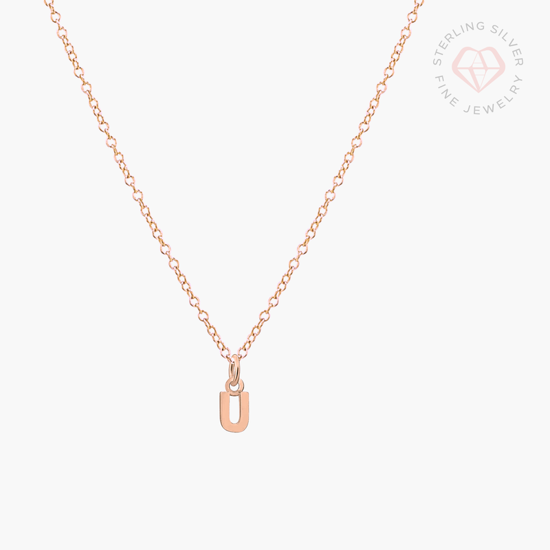 Mini Initial Necklace- Gold Vermeil & Sterling Silver