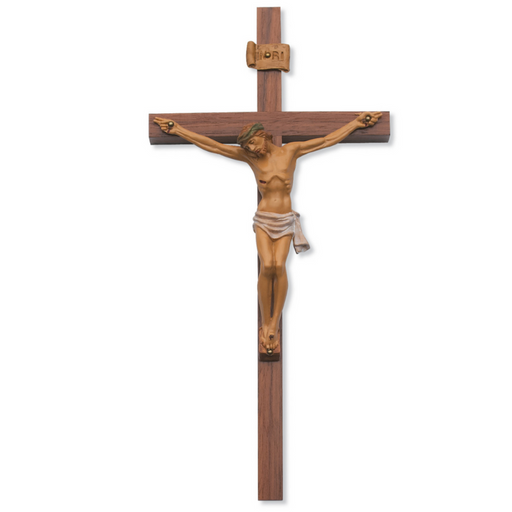24" Walnut Crucifix with Italian Corpus