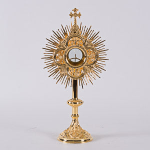 24kt Gold plated Monstrance with Glass Enclosed Luna
