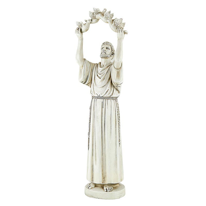 25.5" H Saint Francis with Doves Garden Statue