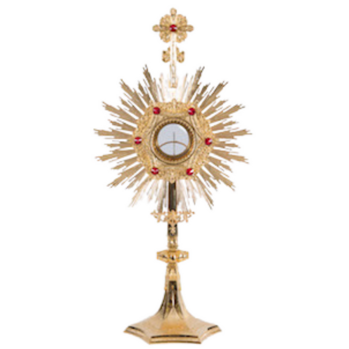 26" Gold Plated Traditional Monstrance with Luna
