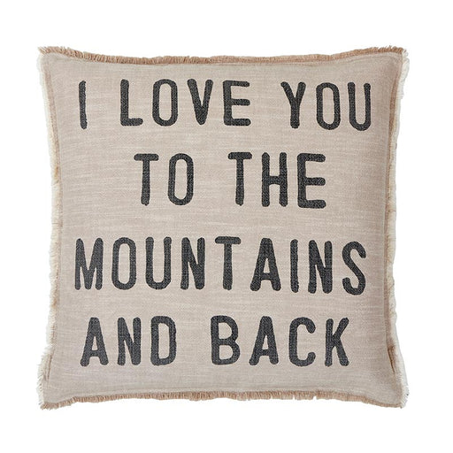 26" Face to Face Euro Pillow - I Love You To The Mountains And Back