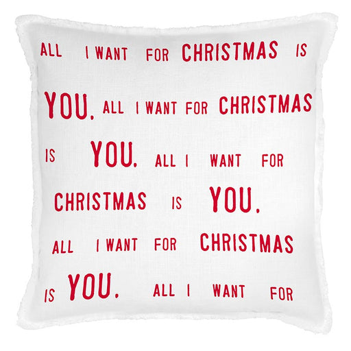 26" Sq Euro Holiday Pillow - All I Want For Christmas