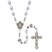 27-3/4" Miraculous Ceramic Blue Flower Rosary
