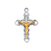 2 Tone Sterling Silver Crucifix Pendant with 16" Chain in a Deluxe Gift Box
