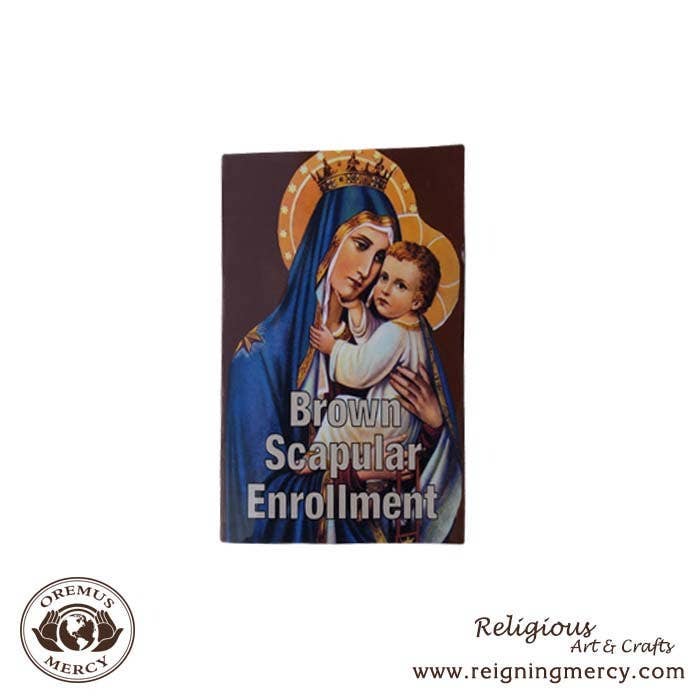 Brown Scapular Enrollment Prayer Card Pamphlet