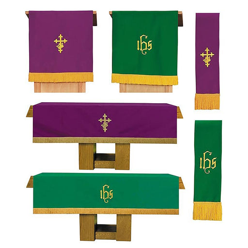 3-Piece Purple and Green Reversible Parament Set