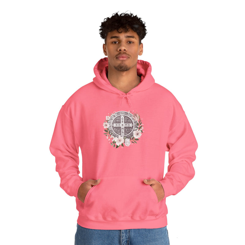 Benedictine Floral Hooded Sweatshirt – Cozy and Stylish