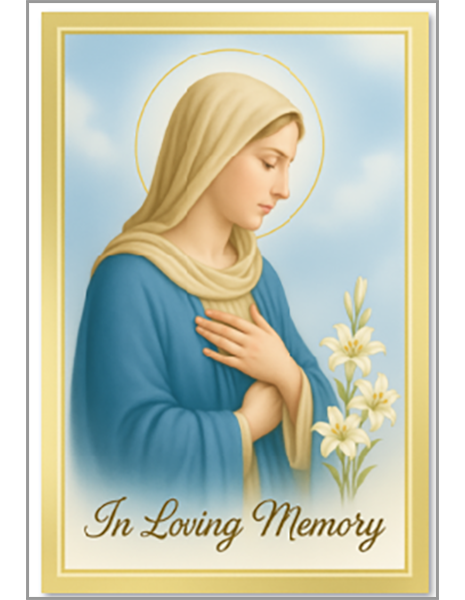 MC 34 Stock Mass Card – Mary, Mother of Sorrows | Catholic Mass Cards for Parishes