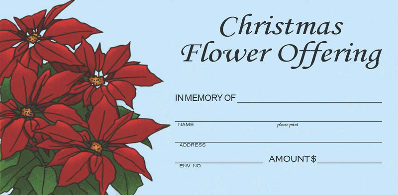 #323 - Christmas Flower Remembrance Envelopes | Full Color Catholic Church Envelopes
