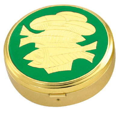 Large Gold-Plated Pyx for 45 Hosts, Satin Interior, 3253G/G